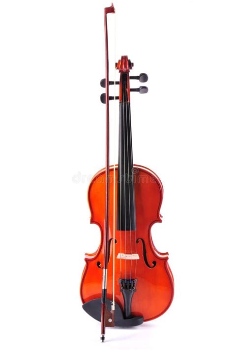 Violino E Arco Violino Fechar Em Fundo Branco Imagem De Stock Imagem