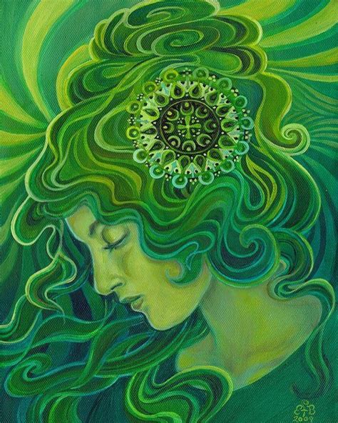 Green Goddess Gaia X Gicl E Print On Canvas Fine Art Print Pagan