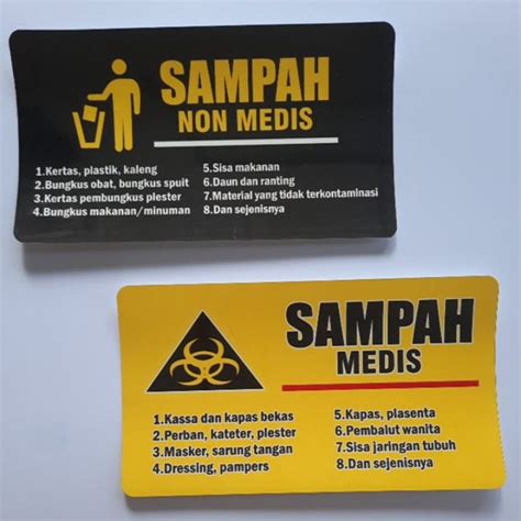 Jual Stiker Sampah Medis Dan Sampah Non Medis Stiker Tempat Sampah