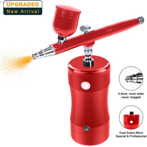 Auto Airbrush Kit Rechargeable Handheld Dual Action Mini Air Compressor