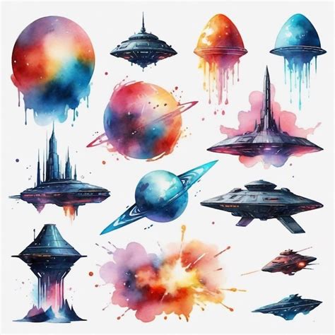 Premium Vector | A collection of planets and planets with different colors