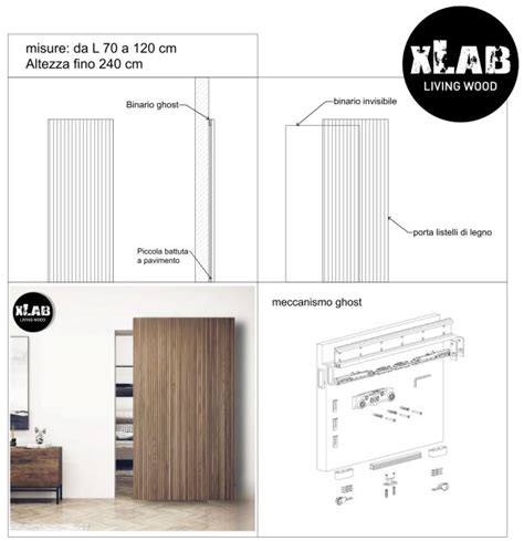 Porta Scorrevole Esterno Muro Listelli Di Legno E Binario A Scomparsa