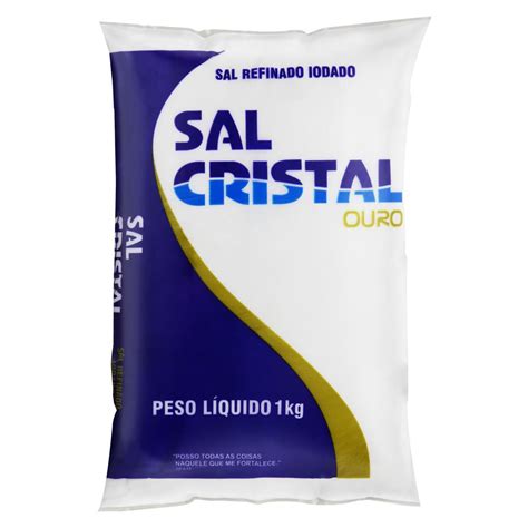 Sal Refinado Iodado Cristal Ouro Pacote 1kg Supermercado TaíMax