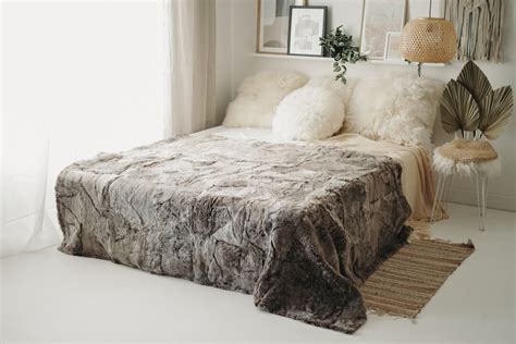 Luxurious Patchwork Toscana Sheepskin Rug Fur Throw Real Fur Blanket