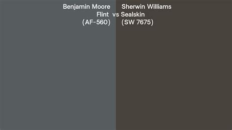 Benjamin Moore Flint AF 560 Vs Sherwin Williams Sealskin SW 7675