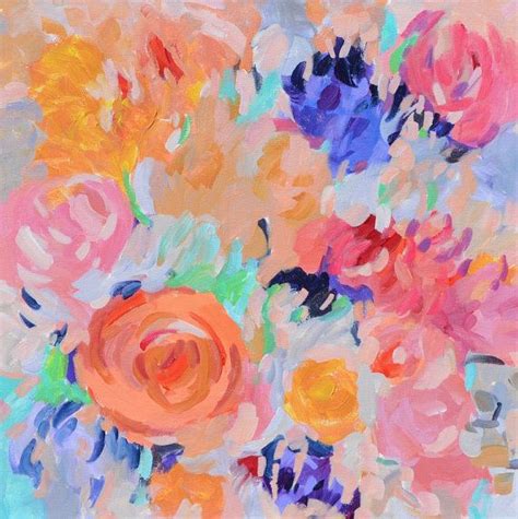 Peach painting Peach flowers Peach art Large by garimadesigns ...