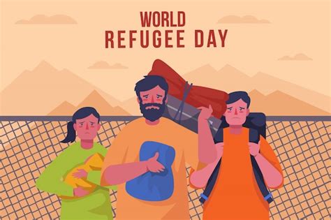 Celebraci N Del D A Mundial De Los Refugiados Estilo Plano Vector Gratis