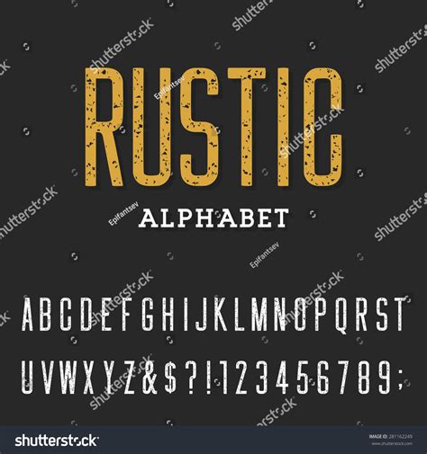 Retro Rustic Alphabet Vector Font Type Letters Numbers And