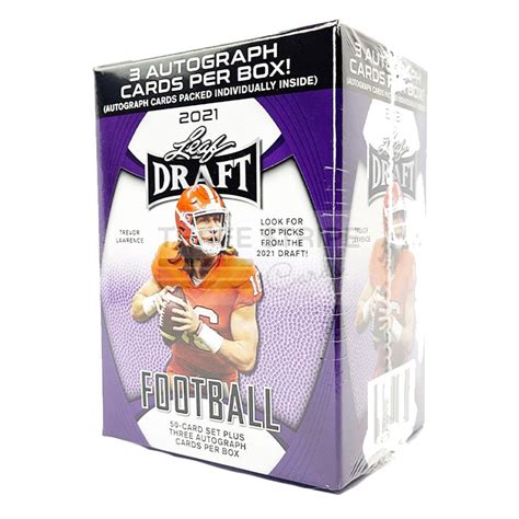 Nfl Leaf Draft Football Hobby Blaster Box Three Stripe Cards