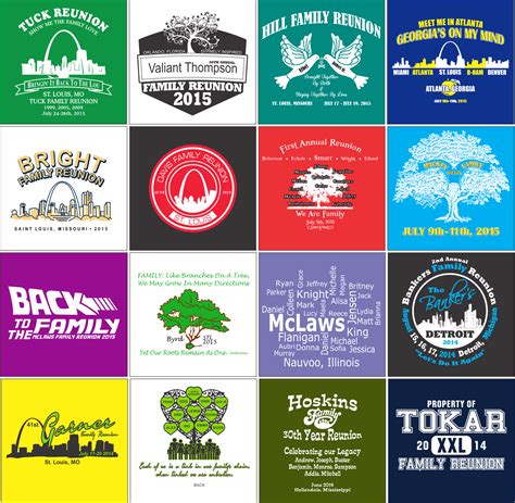 Family Reunion Logos T Shirt Designs