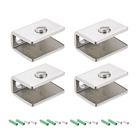 Uxcell Glass Shelf Brackets Stainless Steel Glass Clamp Rectangle For 7