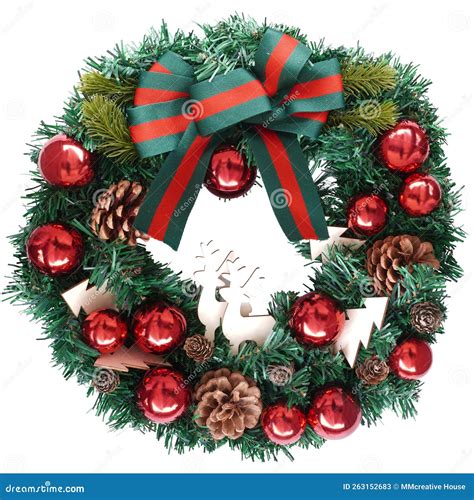 Christmas Wreath Isolated On Transparent Png Stock Image Image Of