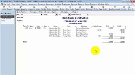 Quickbooks Debits And Credits Invoice With Inventory Items 2011