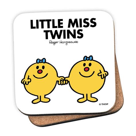 Personalised Little Miss Twins Cork Coaster