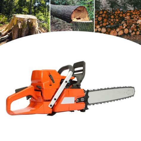 Cc Inch Gas Chainsaw Stroke Gasoline Powered Chain Saw Ebay