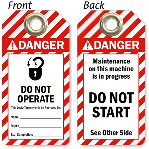 Do Not Operate Danger Tag - Do Not Start | FREE Delivery, SKU: TG-0871