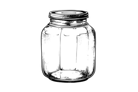 Empty Glass Jars Ink Sketch Vector Vintage Black Engraving Illustration 27875347 Vector Art At