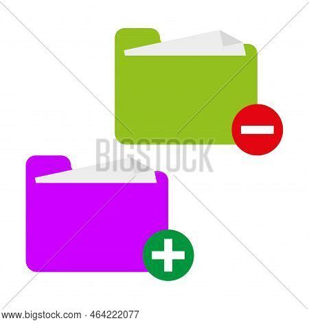 Folders Plus Minus Vector Photo Free Trial Bigstock