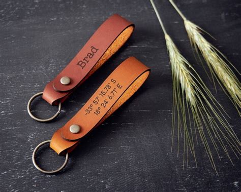 Personalised Leather Keyring | Print With Loop