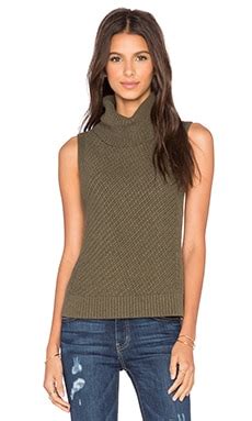 Leo Sage Sleeveless Turtleneck Sweater In Fern Revolve