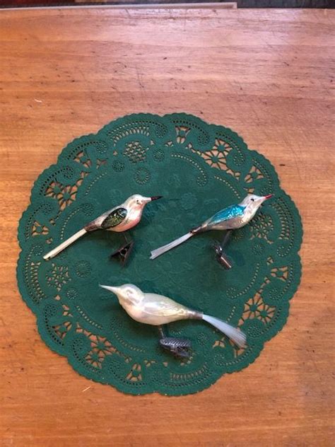 Three Vintage Hand Blown Glass Bird Ornaments With Spun Glass | Etsy ...