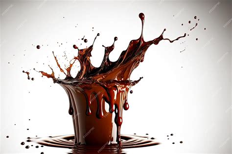 Premium Photo Hot Chocolate Swirl With Flowing Chocolate Splash