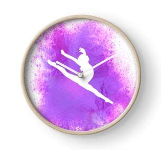 Gymnast Silhouette Purple Explosion Clock For Sale By