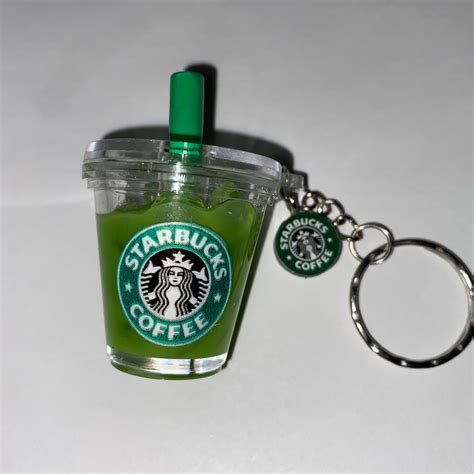 Starbucks Iced Drink Keychain With Starbucks Charm Etsy