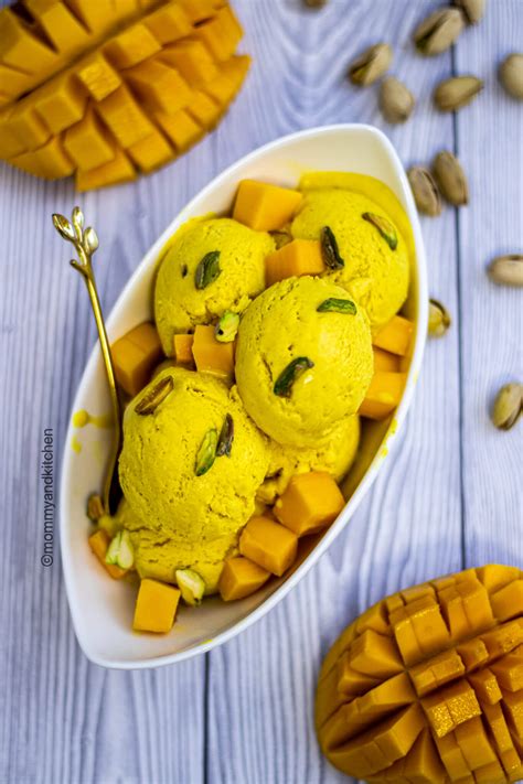 Homemade Mango Ice Cream Recipe Mommyandkitchen