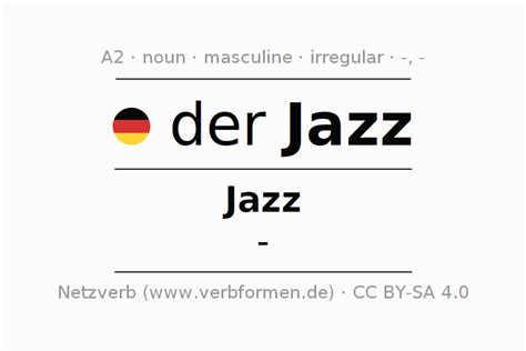 Declension German "Jazz" - All cases of the noun, plural, article | Netzverb Dictionary