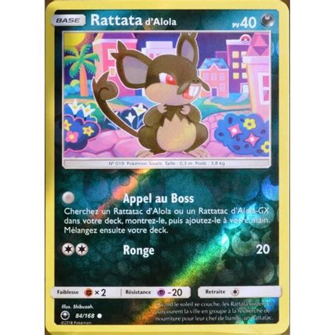 Carte Pokémon 84 168 Rattata d Alola REVERSE SL7 Soleil et Lune