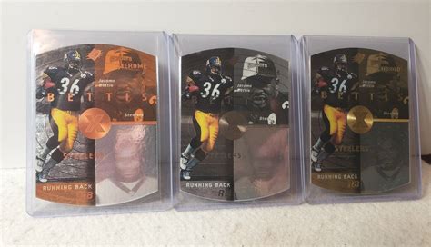 1998 SPX JEROME BETTIS 37 BRONZE SILVER AND GOLD PARALLELS STEELERS