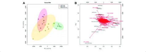 Principal Component Analysis The Score Plot A Of Pc1 And Pc2 Shows