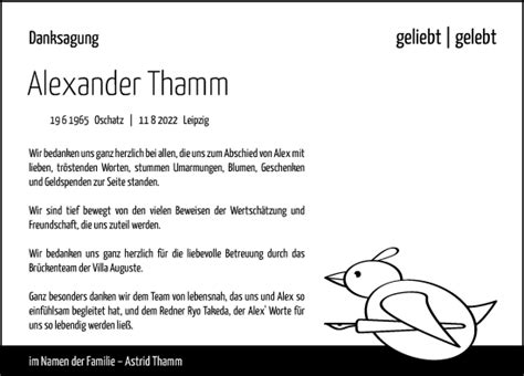 Traueranzeigen Von Alexander Thamm Trauer Anzeigen De