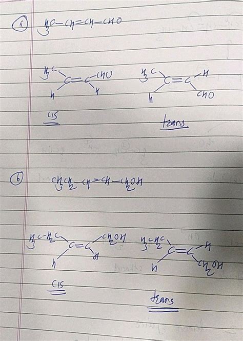 Uhv Kj Draw Cis Trans Isomers The Following Compounds A Ch Ch