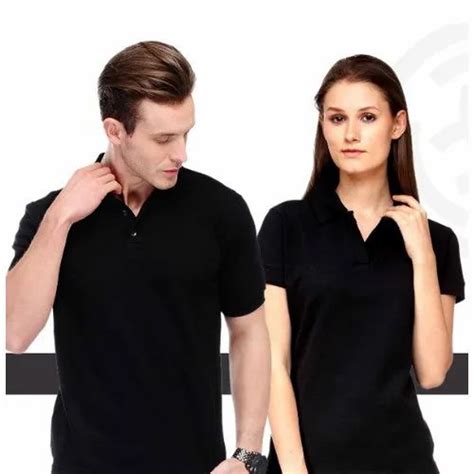 Plain Cotton Black Couple Polo T Shirt Size S To Xxl At Rs 300 Piece