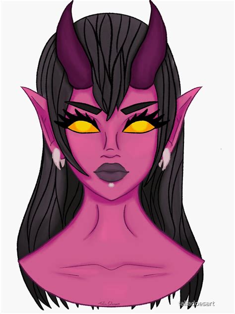 Demon Girl Sticker By Taliadoesart Redbubble