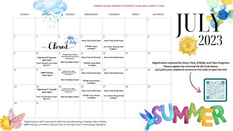 July Activities – Bowman Regional Public Library