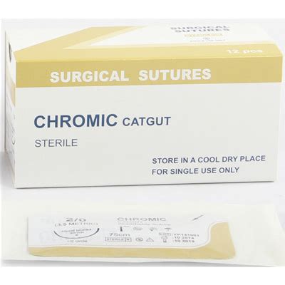 CHROMIC CATGUT ABSORBABLE SURGICAL SUTURES AM 212 CC Villa Surgical