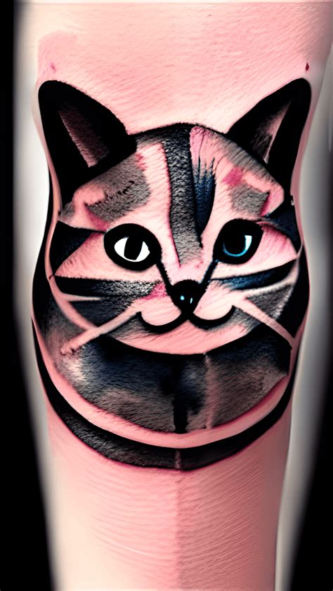 Tattoo Design Watercolor Cat Graphic · Creative Fabrica