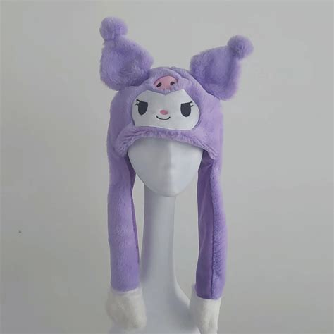 Kawaii Sanrio Ear Moving Plush Hat Cinnamoroll Kuromi Hello Kitty