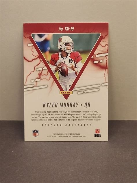 Kyler Murray Panini Prestige Foil Youth Movement Ym Arizona