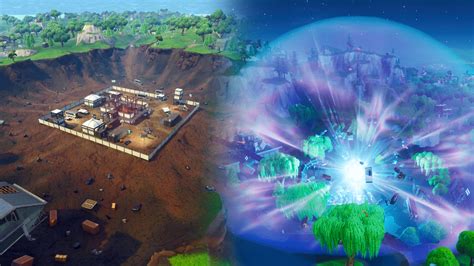 I suggest a Dusty Divot (from Season 4) map (with the meteor, without trees) and a Zero Point ...