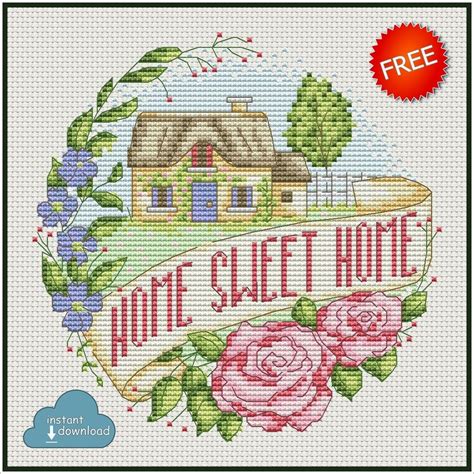 Embroidery Sewing Needlecraft Home Sweet Home Quote Cross Stitch