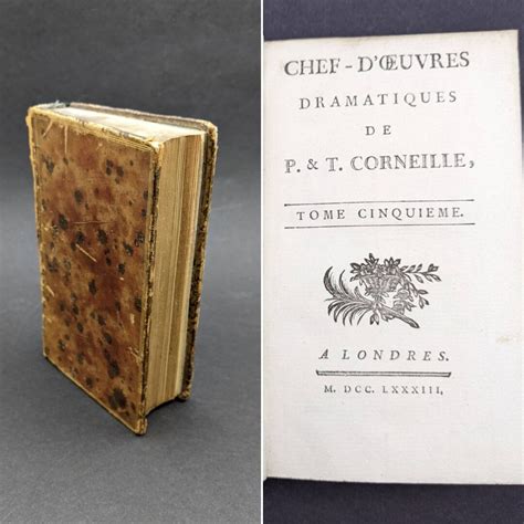 Rare Chef D Oeuvres Dramatiques De P T Corneille Antique Book