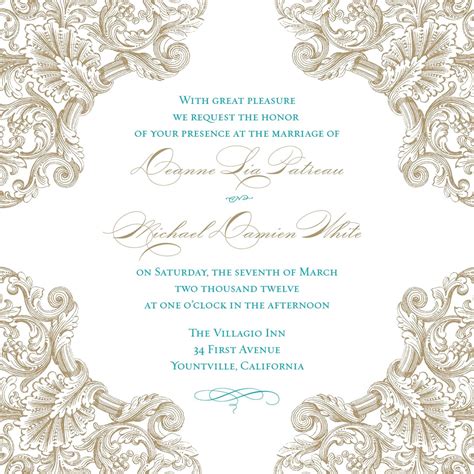 Wedding Invitation Blank Template