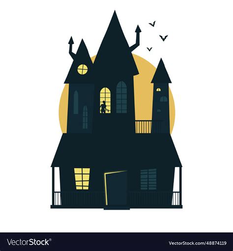 Halloween haunted house Royalty Free Vector Image