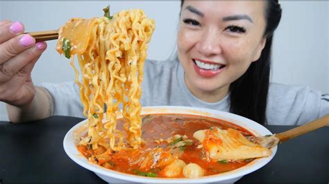 Spicy Samyang Noodle Stew Type Asmr Eating Sounds Light Whispers