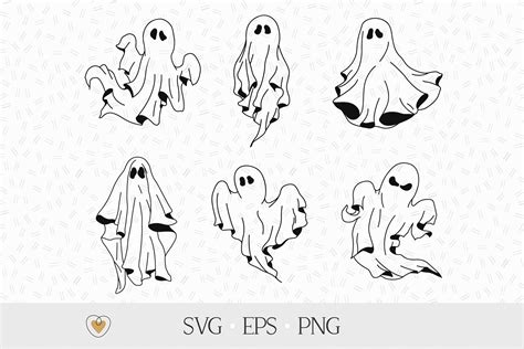 Ghost svg Bundle, Halloween svg, Ghost silhouette, Ghost png By Pretty ...