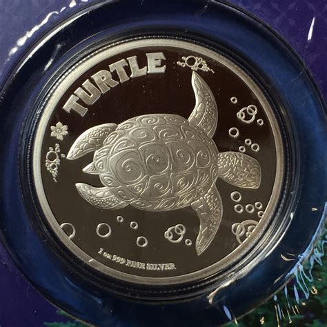 2014 NIUE 2 PROOF HAWKSBILL TURTLE 1 OZ 999 FINE SILVER COIN LIMITED